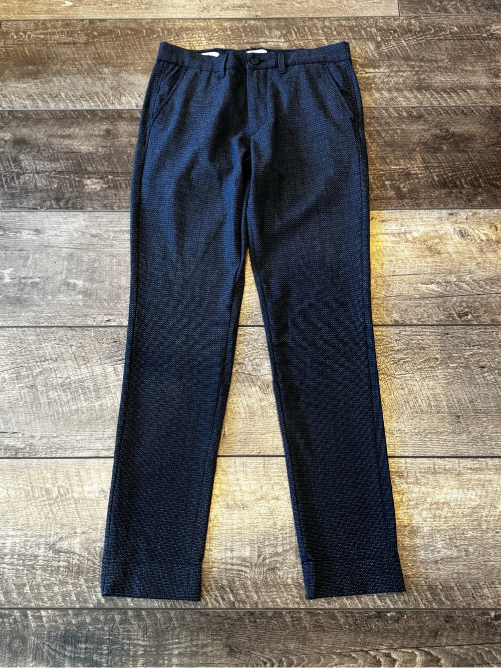 Jack & Jones Men's Marco Plaid Slim Knit Pants Gray Blue 31x32 View 2